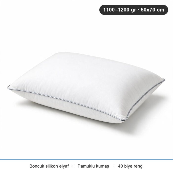 Cloud Support Biyeli Yastık 1200 gr · Ekstra dolgun · 2 Adet · Açık Gri