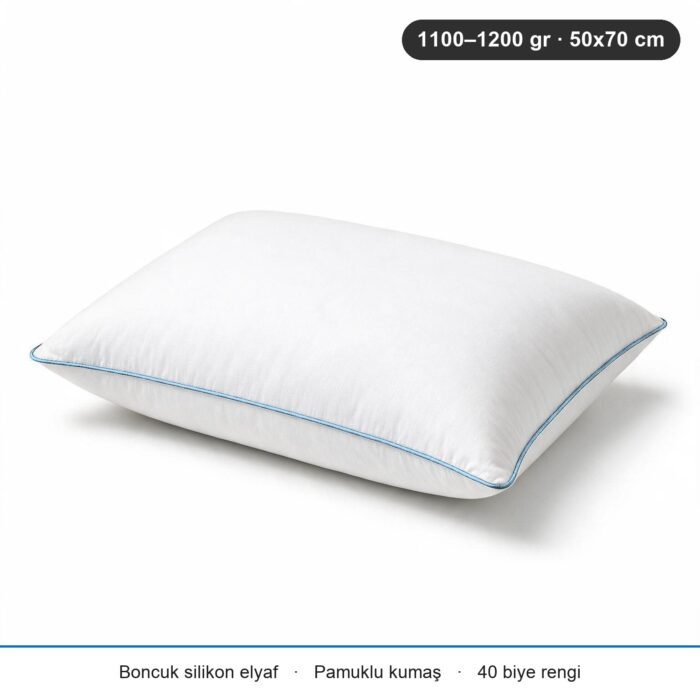 Cloud Support Biyeli Yastık 1200 gr · Ekstra dolgun · 2 Adet · Buz Mavisi