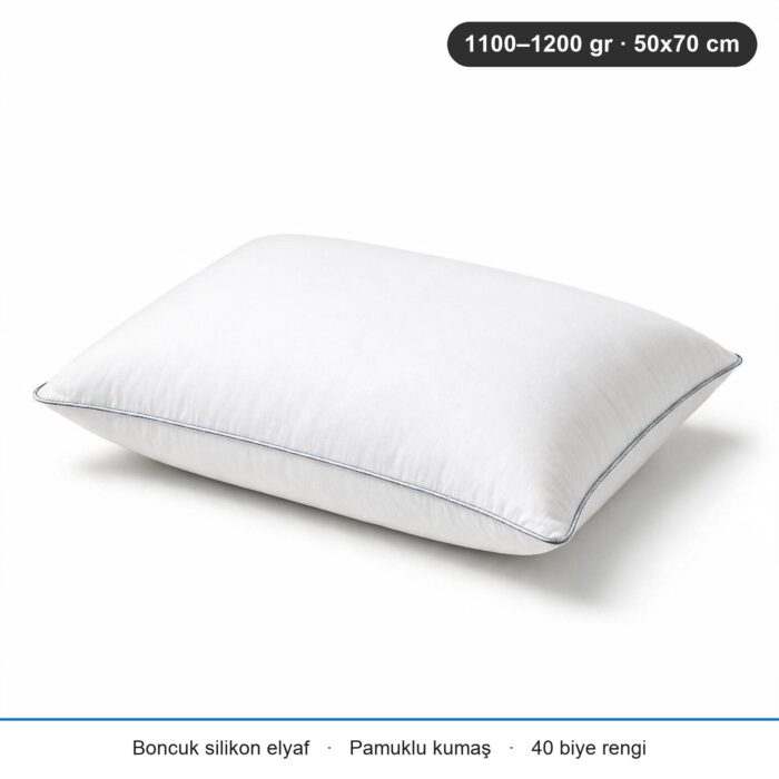 Cloud Support Biyeli Yastık 1100 gr · Sert · 2 Adet · Gümüş