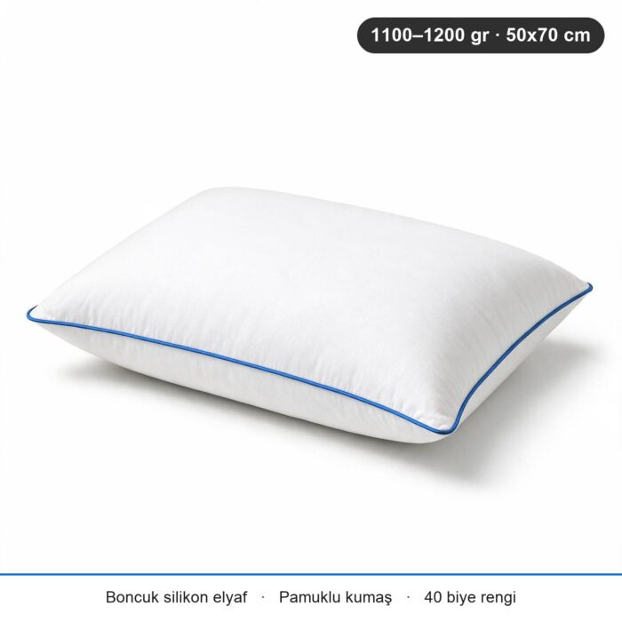 Cloud Support Biyeli Yastık 1100 gr · Sert · 2 Adet · Mavi