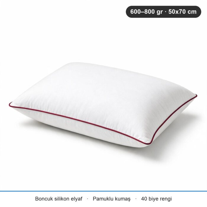 Eco Biyeli Yastık 700 gr · Yumuşak · 2 Adet · Bordo