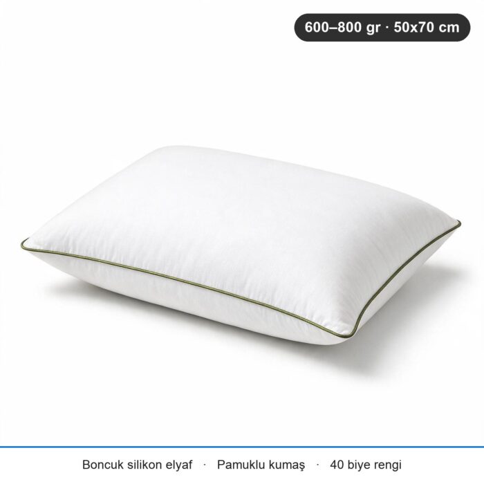 Eco Biyeli Yastık 600 gr · Yumuşak · 2 Adet · Haki