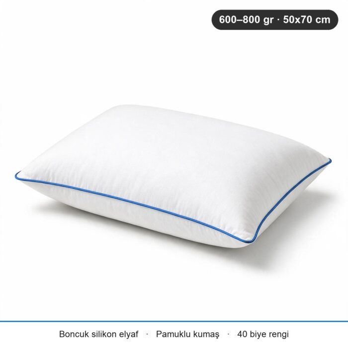 Eco Biyeli Yastık 600 gr · Yumuşak · 20 Adet · Mavi