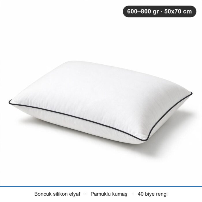 Eco Biyeli Yastık 600 gr · Yumuşak · 2 Adet · Siyah