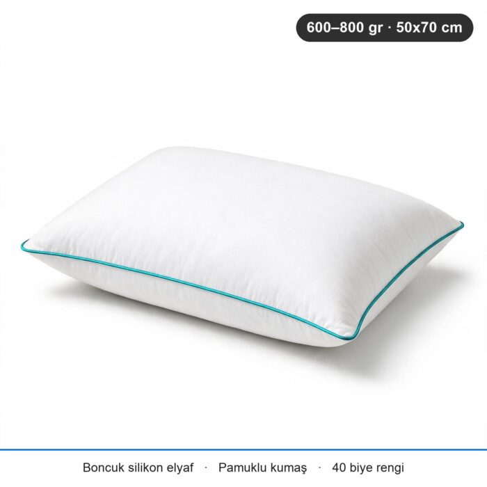 Eco Biyeli Yastık 600 gr · Yumuşak · 20 Adet · Turkuaz