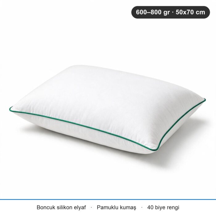 Eco Biyeli Yastık 600 gr · Yumuşak · 2 Adet · Zümrüt Yeşili